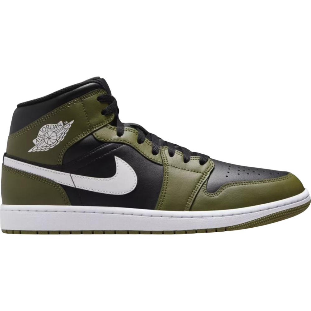 Jordan 1 Mid Black White Olive