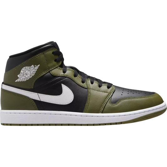 Jordan 1 Mid Black White Olive